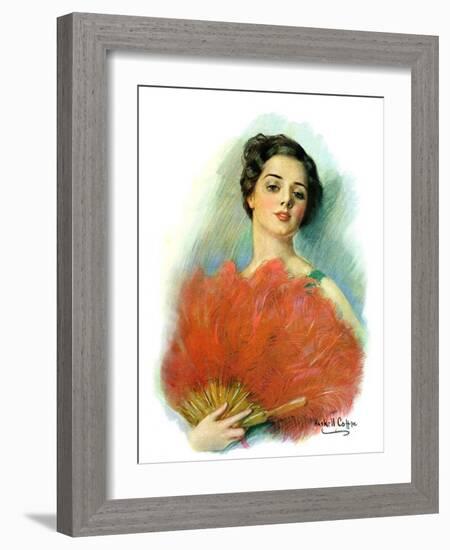 "Red Feathered Fan,"February 28, 1931-William Haskell Coffin-Framed Giclee Print