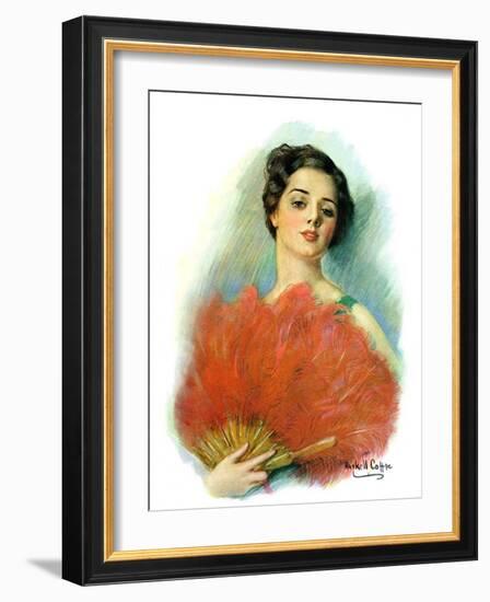 "Red Feathered Fan,"February 28, 1931-William Haskell Coffin-Framed Giclee Print