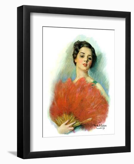 "Red Feathered Fan,"February 28, 1931-William Haskell Coffin-Framed Giclee Print