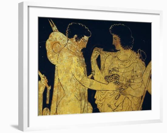 Red-Figure Krater Depicting Meleager Saying Goodbye to His Family before Leaving to Go Hunting-null-Framed Giclee Print