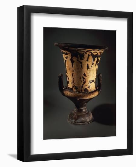 Red-Figure Pottery, Calyx Krater with Fighting Warriors, from Vulcente Workshop-null-Framed Giclee Print