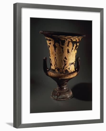 Red-Figure Pottery, Calyx Krater with Fighting Warriors, from Vulcente Workshop-null-Framed Giclee Print