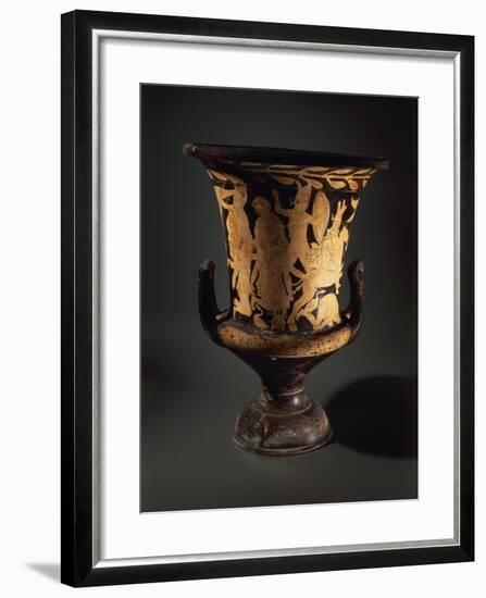 Red-Figure Pottery, Calyx Krater with Fighting Warriors, from Vulcente Workshop-null-Framed Giclee Print
