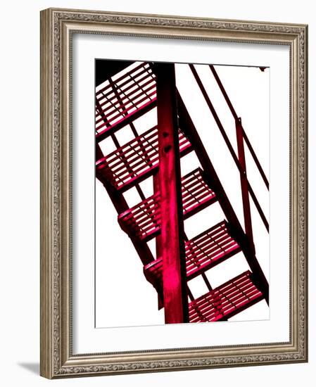 Red Fire Escape-David Ridley-Framed Photographic Print