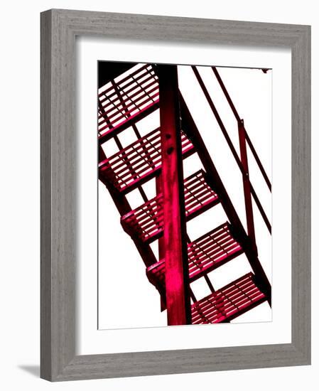 Red Fire Escape-David Ridley-Framed Photographic Print