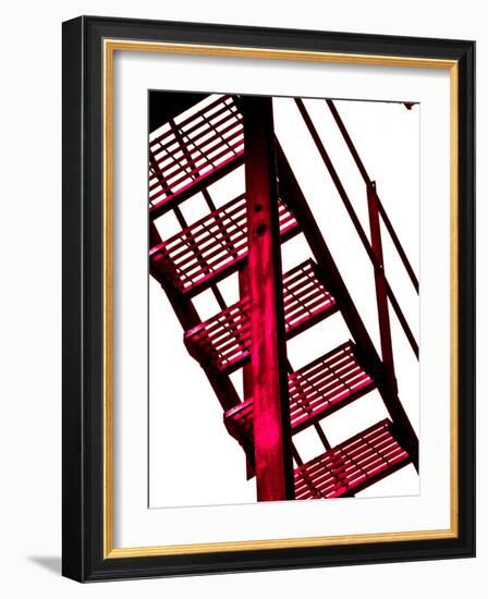 Red Fire Escape-David Ridley-Framed Photographic Print