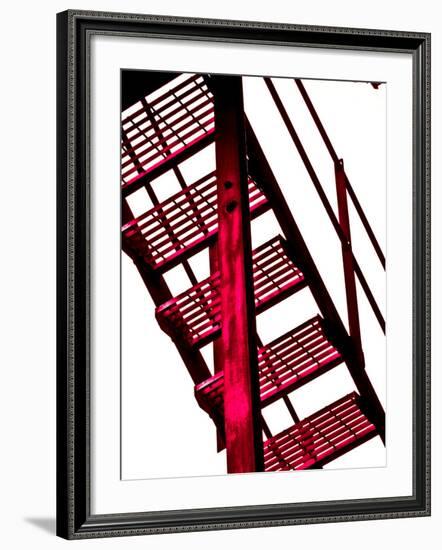 Red Fire Escape-David Ridley-Framed Photographic Print