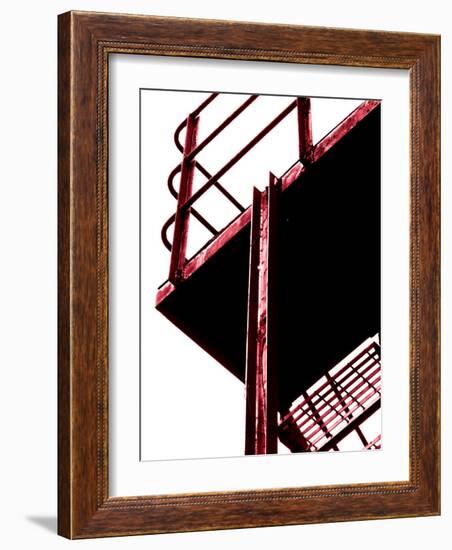 Red Fire Escape-David Ridley-Framed Photographic Print