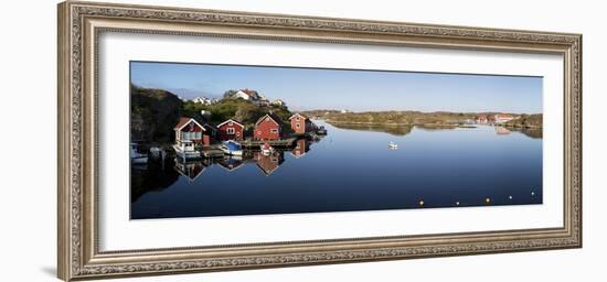 Red Fishermen's Huts and Islands in Archipelago, Southwest Sweden-Stuart Black-Framed Photographic Print