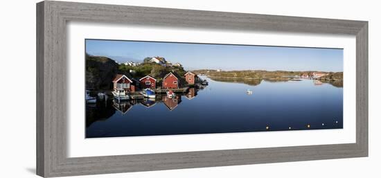 Red Fishermen's Huts and Islands in Archipelago, Southwest Sweden-Stuart Black-Framed Photographic Print