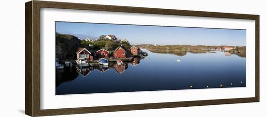 Red Fishermen's Huts and Islands in Archipelago, Southwest Sweden-Stuart Black-Framed Photographic Print