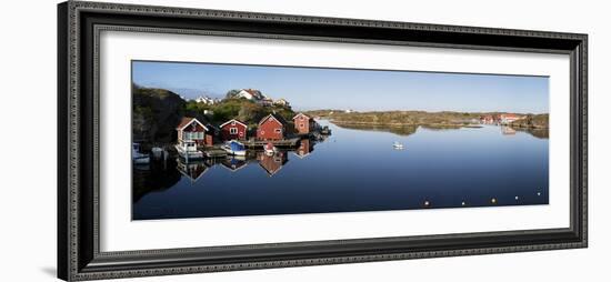 Red Fishermen's Huts and Islands in Archipelago, Southwest Sweden-Stuart Black-Framed Photographic Print