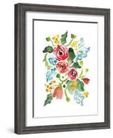 Red Floral Array I-Sara Berrenson-Framed Art Print