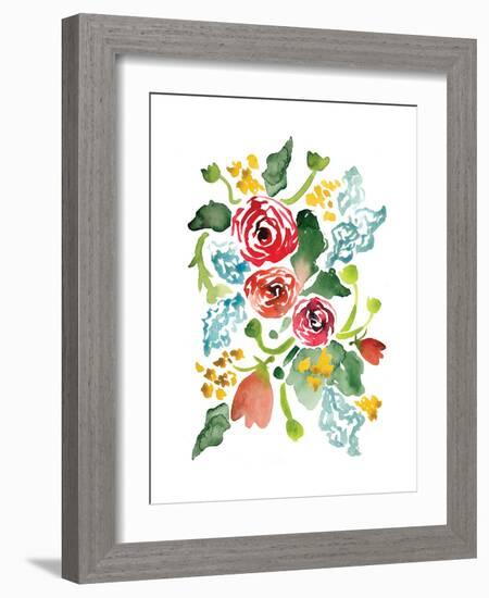 Red Floral Array I-Sara Berrenson-Framed Art Print