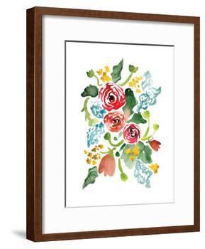 Red Floral Array I-Sara Berrenson-Framed Art Print
