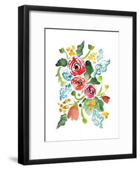 Red Floral Array I-Sara Berrenson-Framed Art Print