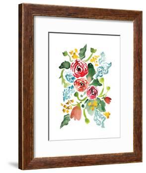 Red Floral Array I-Sara Berrenson-Framed Art Print