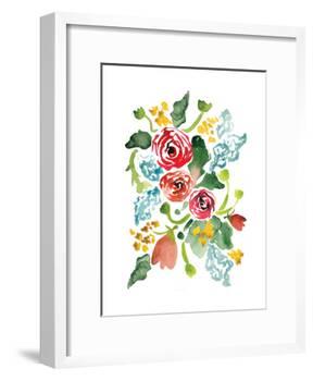 Red Floral Array I-Sara Berrenson-Framed Art Print