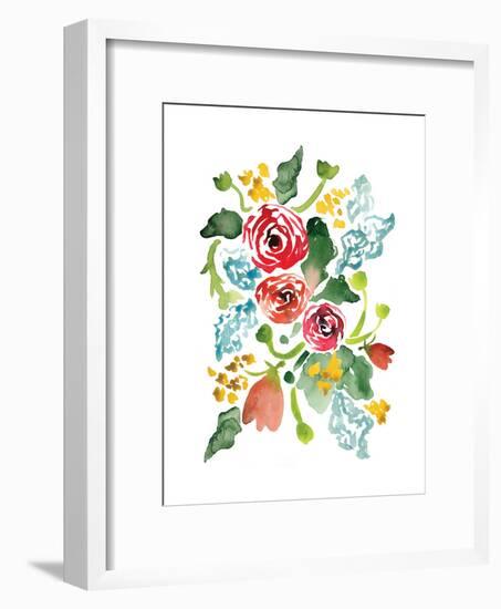 Red Floral Array I-Sara Berrenson-Framed Art Print
