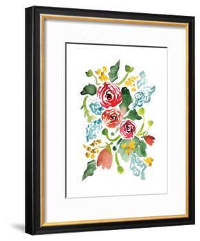 Red Floral Array I-Sara Berrenson-Framed Art Print