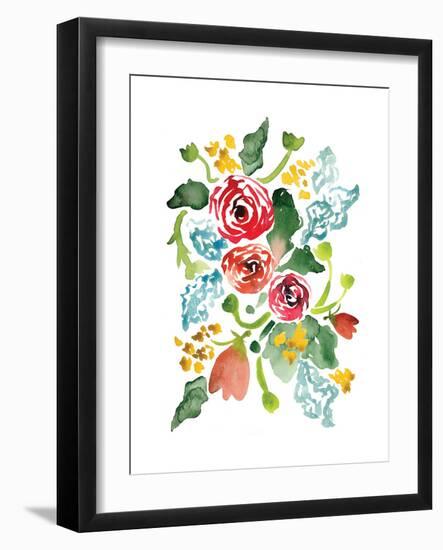 Red Floral Array I-Sara Berrenson-Framed Art Print