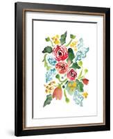 Red Floral Array I-Sara Berrenson-Framed Art Print