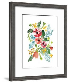 Red Floral Array I-Sara Berrenson-Framed Art Print