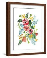 Red Floral Array I-Sara Berrenson-Framed Art Print