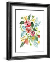 Red Floral Array I-Sara Berrenson-Framed Art Print