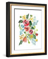 Red Floral Array I-Sara Berrenson-Framed Art Print