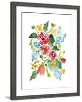 Red Floral Array I-Sara Berrenson-Framed Art Print