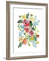 Red Floral Array I-Sara Berrenson-Framed Art Print