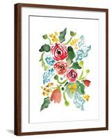Red Floral Array I-Sara Berrenson-Framed Art Print