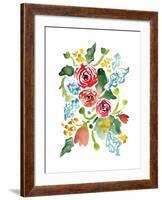 Red Floral Array I-Sara Berrenson-Framed Art Print