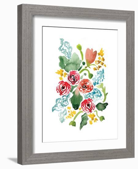 Red Floral Array II-Sara Berrenson-Framed Art Print