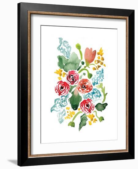 Red Floral Array II-Sara Berrenson-Framed Art Print