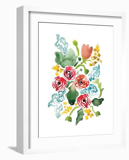 Red Floral Array II-Sara Berrenson-Framed Art Print