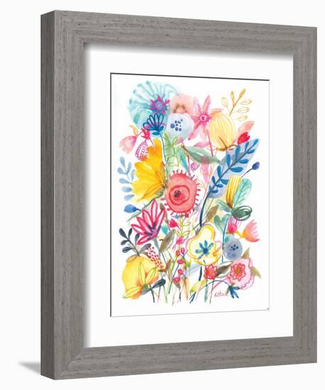 Red Floral Center-Kerstin Stock-Framed Art Print