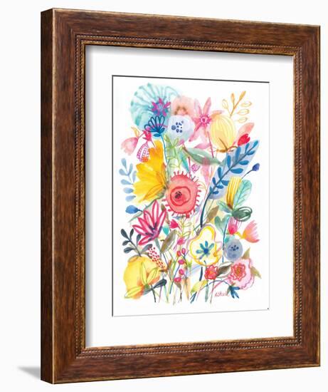 Red Floral Center-Kerstin Stock-Framed Art Print