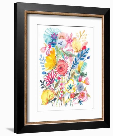 Red Floral Center-Kerstin Stock-Framed Art Print