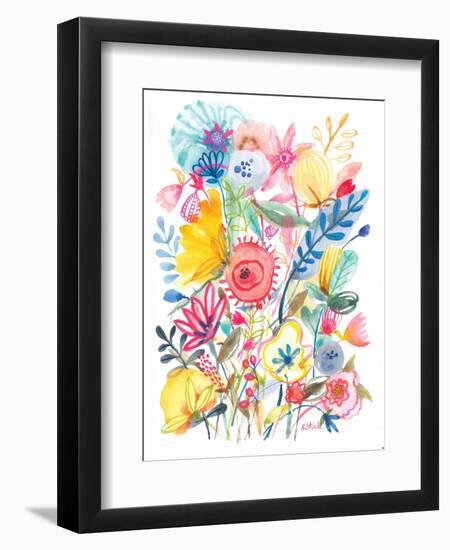 Red Floral Center-Kerstin Stock-Framed Art Print