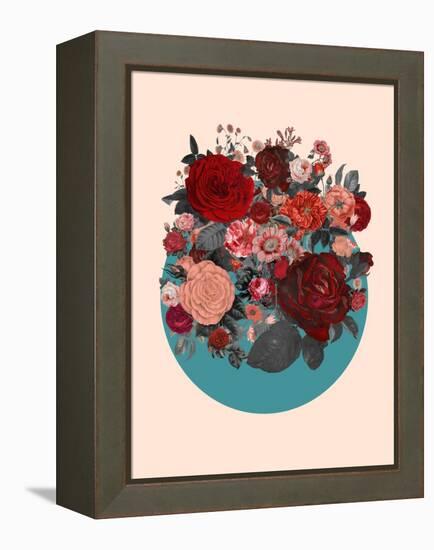 Red Floral Collage-null-Framed Stretched Canvas