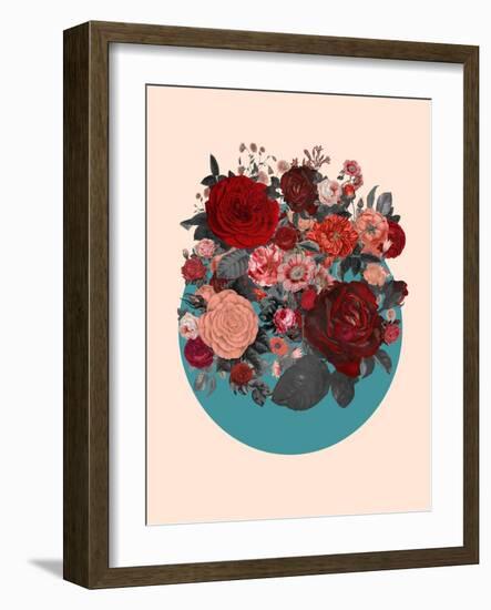 Red Floral Collage-null-Framed Art Print