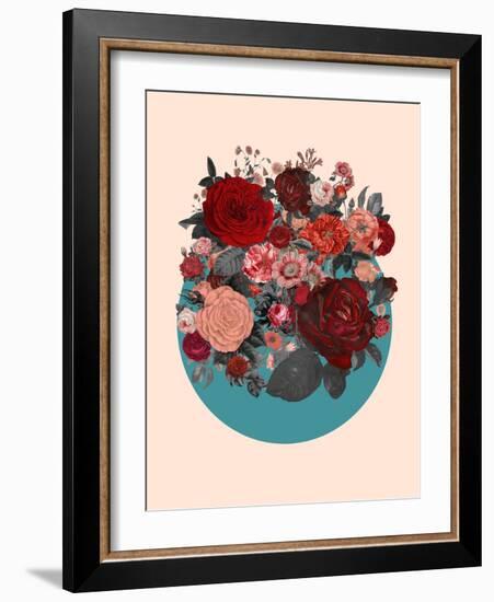 Red Floral Collage-null-Framed Art Print