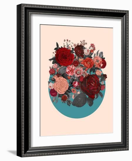 Red Floral Collage-null-Framed Art Print