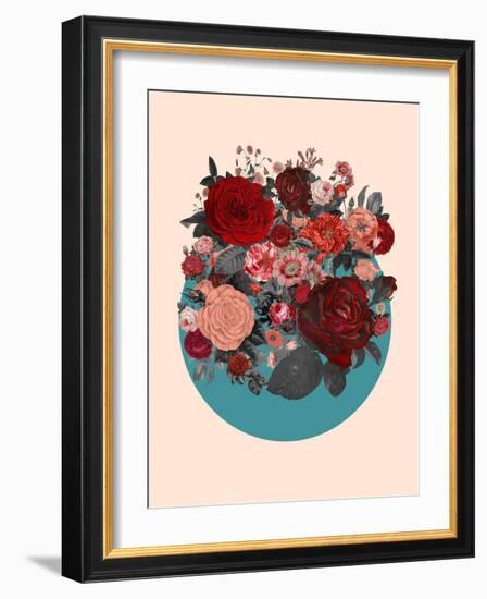 Red Floral Collage-null-Framed Art Print