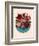 Red Floral Collage-null-Framed Art Print