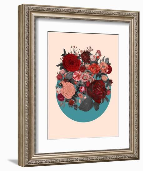 Red Floral Collage-null-Framed Art Print