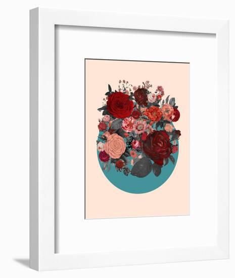 Red Floral Collage-null-Framed Art Print