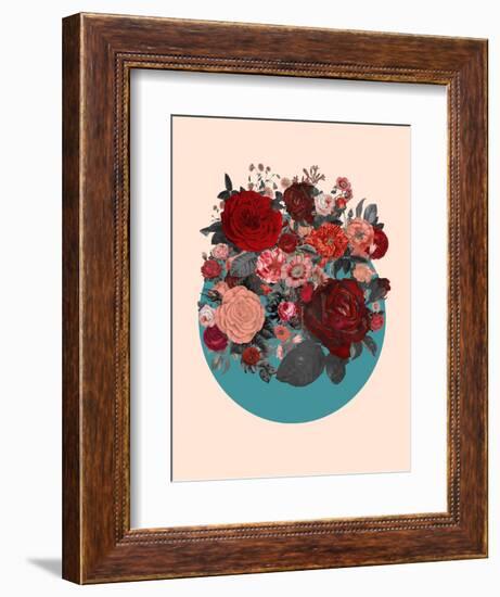 Red Floral Collage-null-Framed Art Print